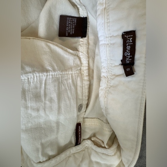 J. McLaughlin women’s size 8 textured cotton light  cream pants slacks ex cond - Picture 5 of 10